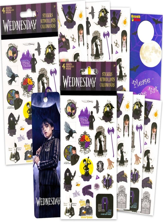Wednesday Sticker Pack for Girls, Kids - Addams Family Party Favors Bundle with 8 Sticker Sheets for Kids Birthday Party Goodie Bags, Crafts, More | Wednesday Addams Party Supplies Set - Image 1
